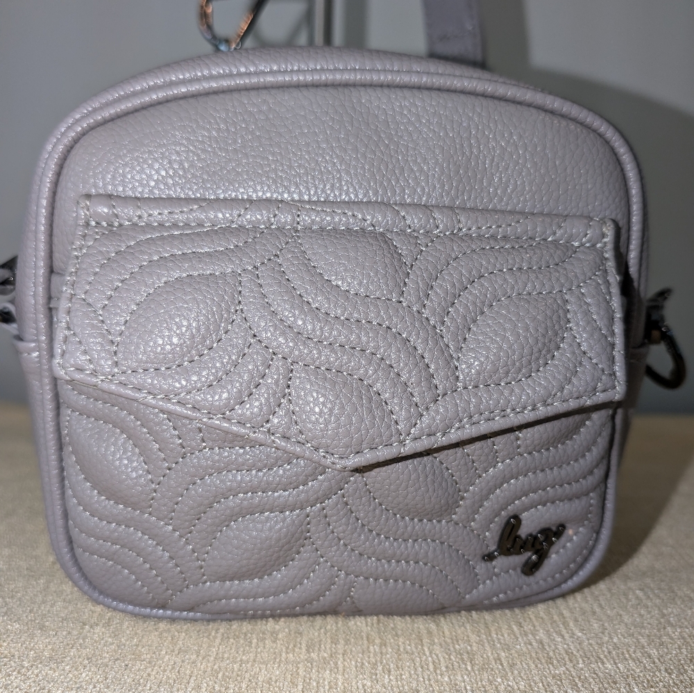 Lug Swing Vegan Leather Crossbody/Belt Bag Medium Grey Lightweight Bag NWOT